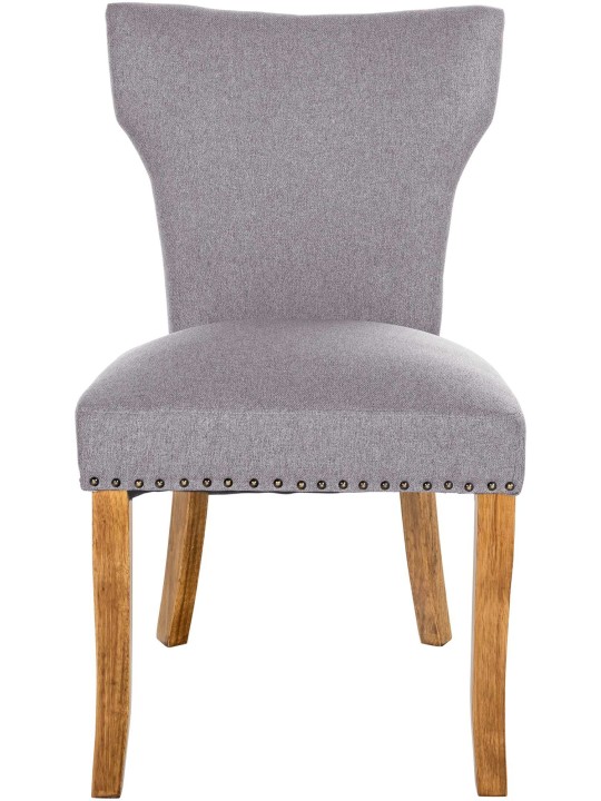 Conjunto de 2 cadeiras para sala de jantar tecido Zadar luz antiga, cinza