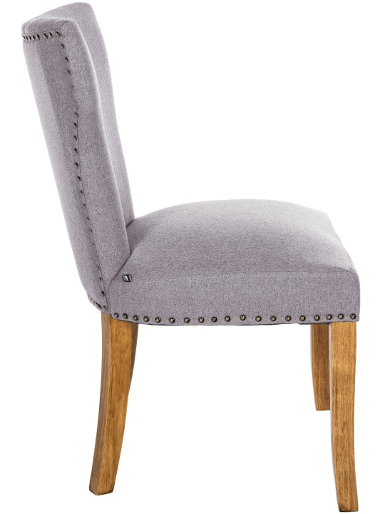 Conjunto de 2 cadeiras para sala de jantar tecido Zadar luz antiga, cinza