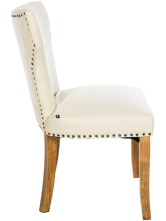 Conjunto de 2 cadeiras para sala de jantar tecido Zadar luz antiga, creme Conjunto de 2 cadeiras para sala de jantar tecido Zadar luz antiga, creme