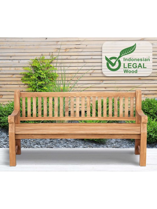 Banco de teca Jackson V2 180 cm, teca Banco de teca Jackson V2 180 cm, teca