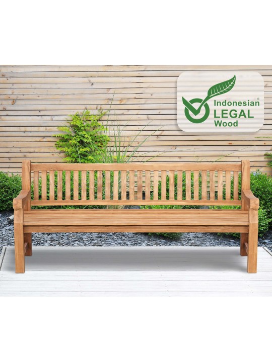 Banco de teca Jackson V2 220 cm, teca Banco de teca Jackson V2 220 cm, teca
