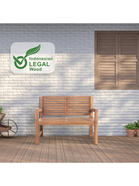 Banco de teca Halden 120 cm com capa, teca Banco de teca Halden 120 cm com capa, teca