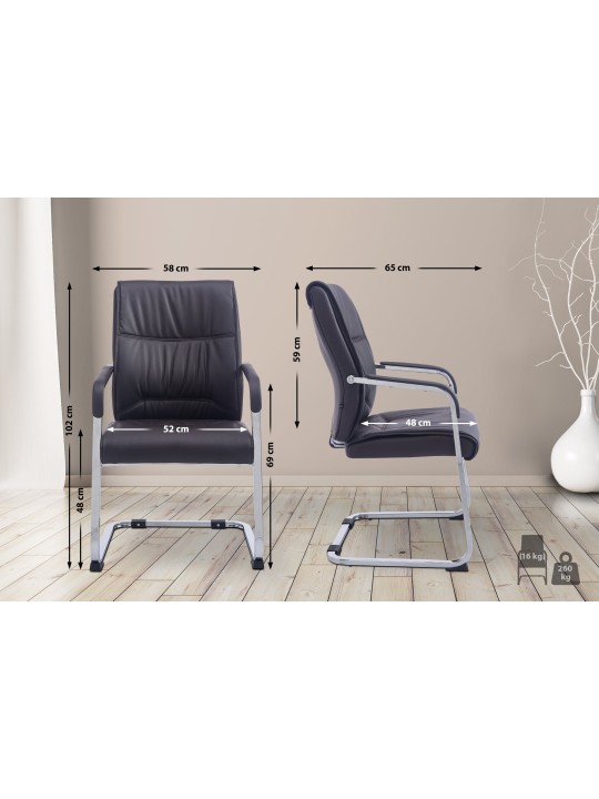 Cadeira para visitantes XL Anubis, castanho