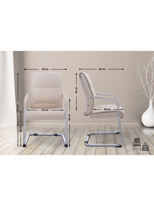 Cadeira para visitantes XL Anubis, creme