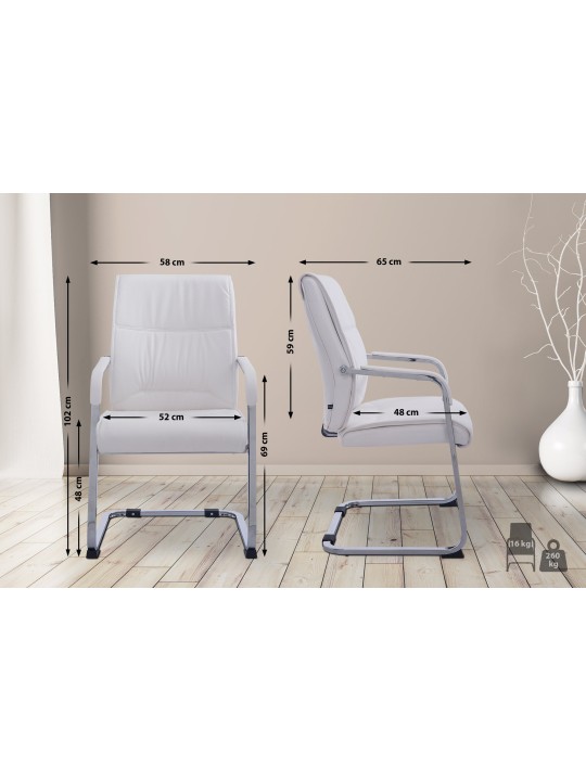 Cadeira para visitantes XL Anubis, branco