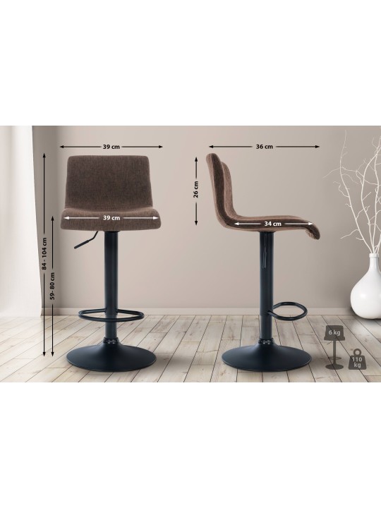 Banqueta alta Hoover tecido B, castanho