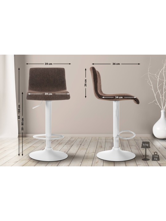 Banqueta alta tecido Hoover W, castanho