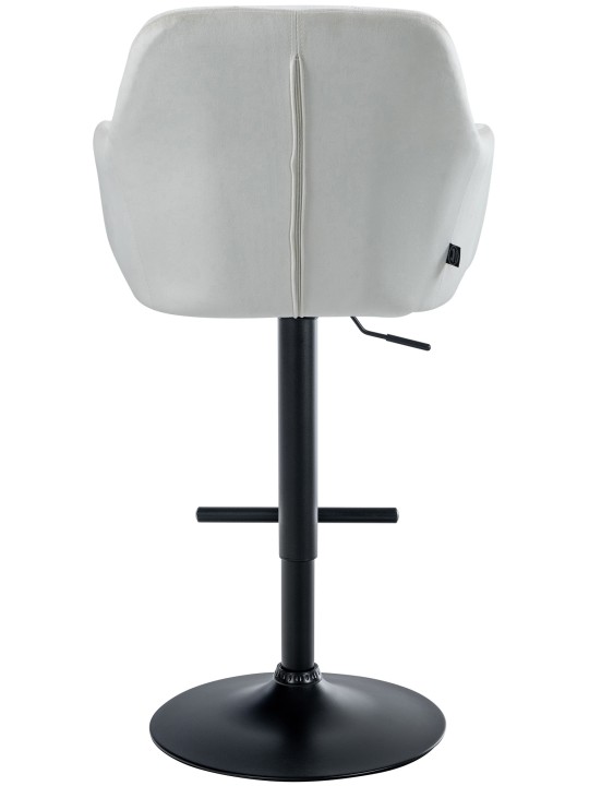 Banqueta alta Natoma veludo, creme