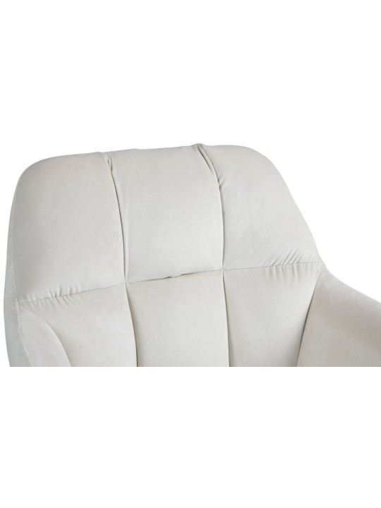 Banqueta alta Natoma veludo, creme