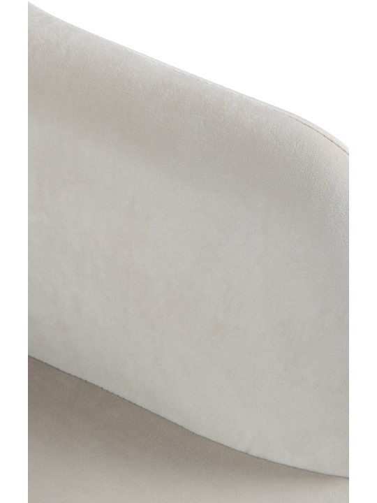 Banqueta alta Natoma veludo, creme
