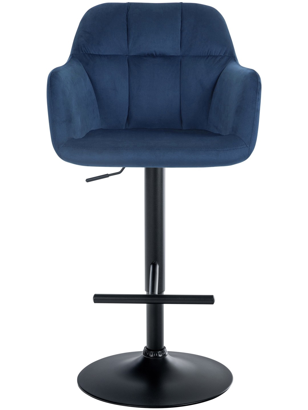 Banqueta alta Natoma veludo, azul