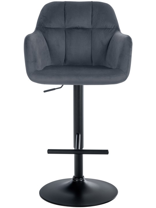 Banqueta alta Natoma veludo, cinza escuro
