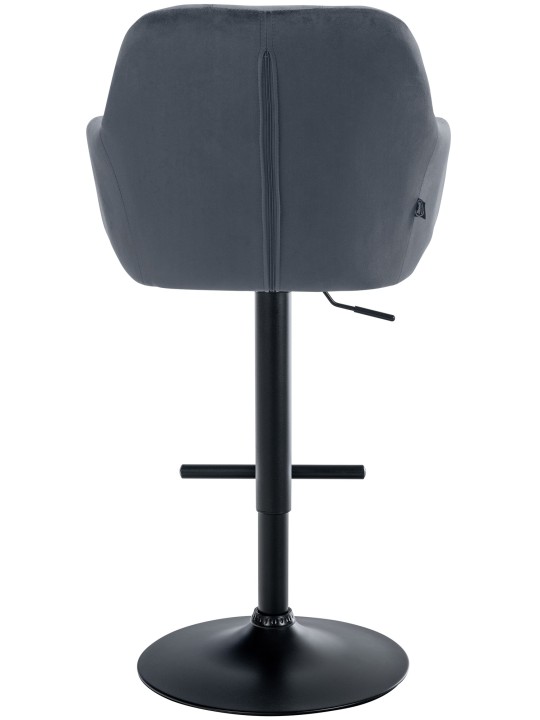 Banqueta alta Natoma veludo, cinza escuro