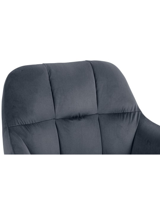 Banqueta alta Natoma veludo, cinza escuro