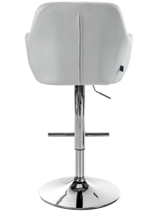 Banqueta alta Natoma veludo cromado, creme