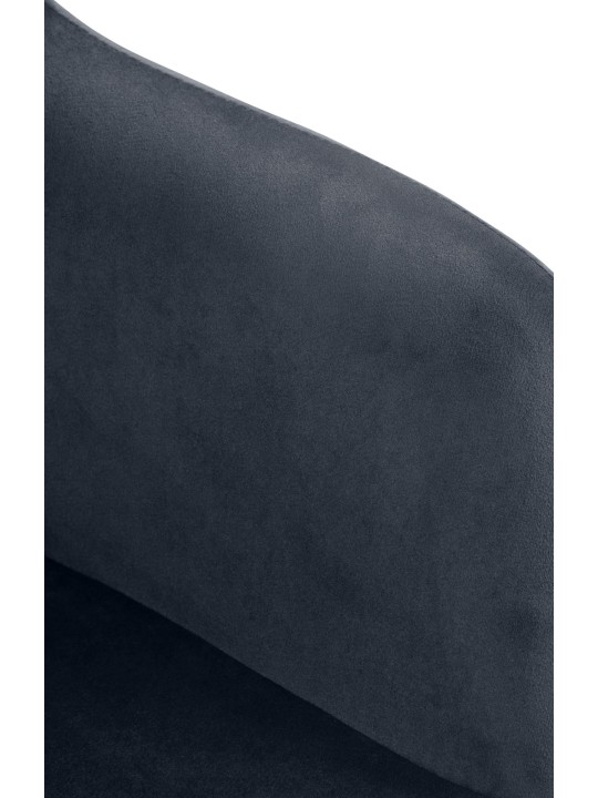 Banqueta alta Natoma veludo cromado, cinza escuro