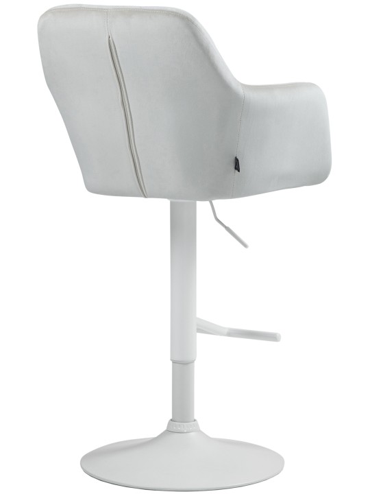 Banqueta alta Natoma veludo, creme