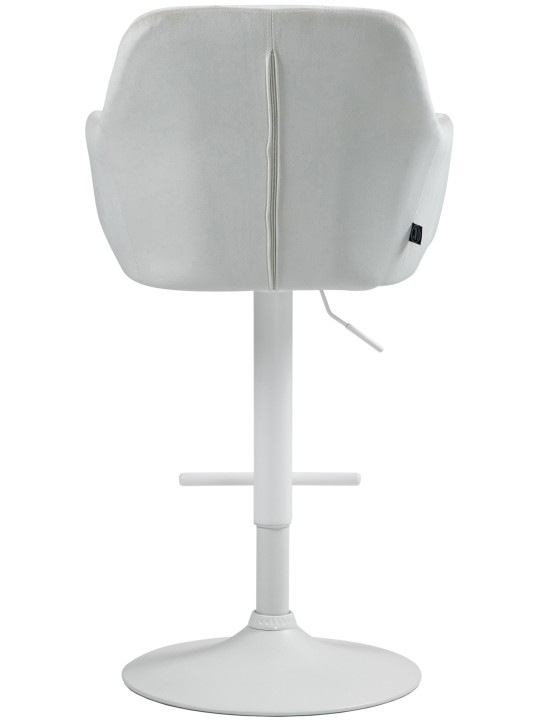 Banqueta alta Natoma veludo, creme
