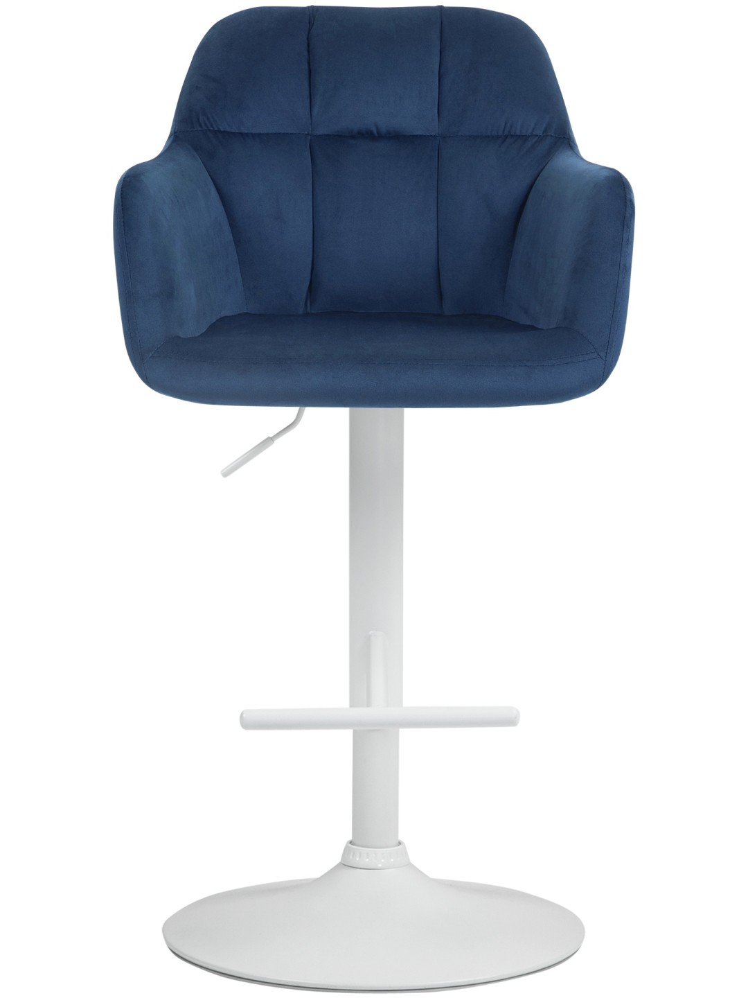 Banqueta alta Natoma veludo, azul