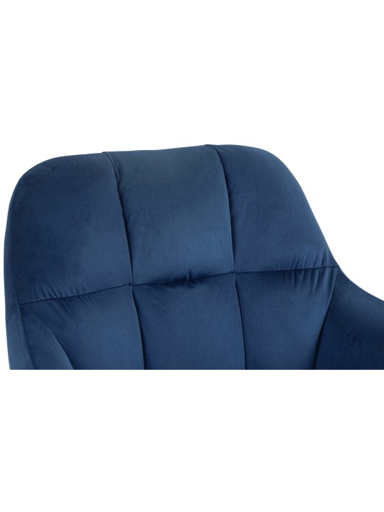 Banqueta alta Natoma veludo, azul