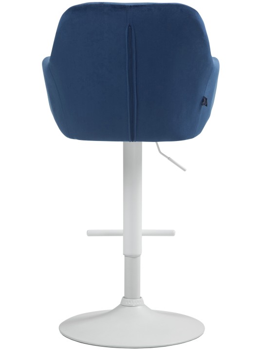 Banqueta alta Natoma veludo, azul