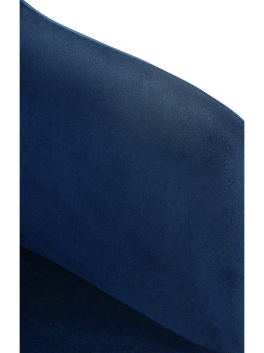 Banqueta alta Natoma veludo, azul