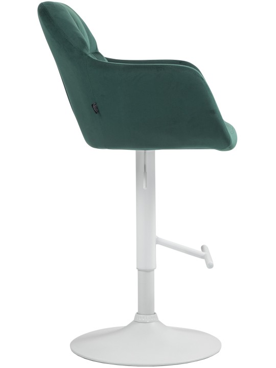 Banqueta alta Natoma veludo, verde