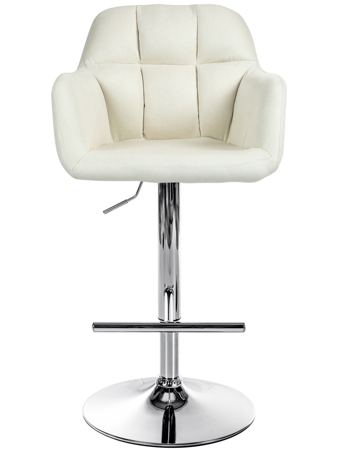 Banqueta alta tecido Natoma cromado, creme