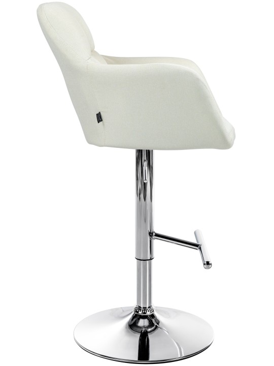 Banqueta alta tecido Natoma cromado, creme