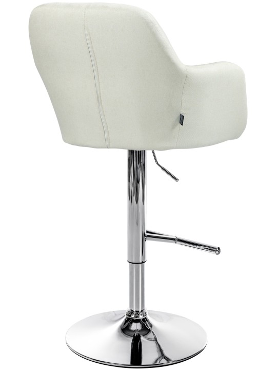 Banqueta alta tecido Natoma cromado, creme