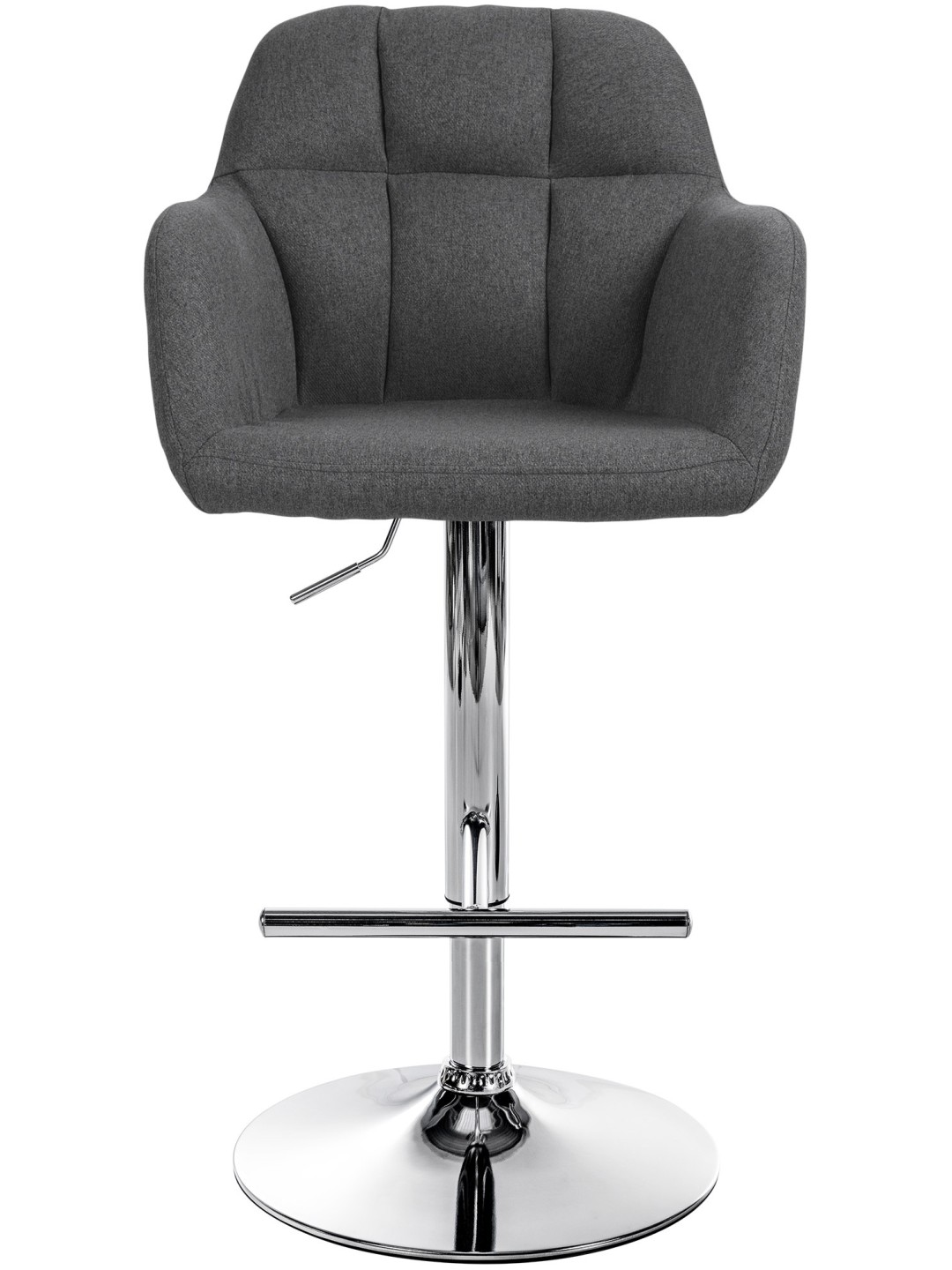 Banqueta alta tecido Natoma cromado, cinza escuro