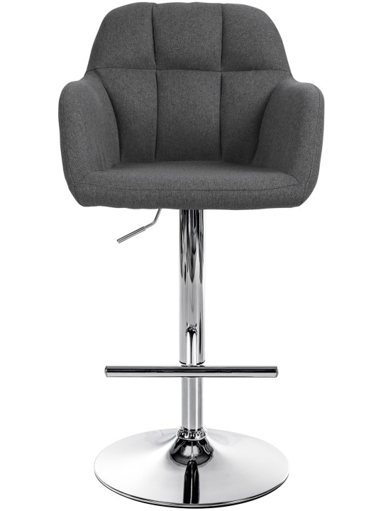 Banqueta alta tecido Natoma cromado, cinza escuro