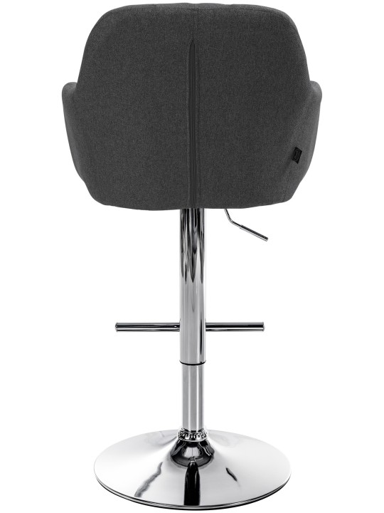 Banqueta alta tecido Natoma cromado, cinza escuro