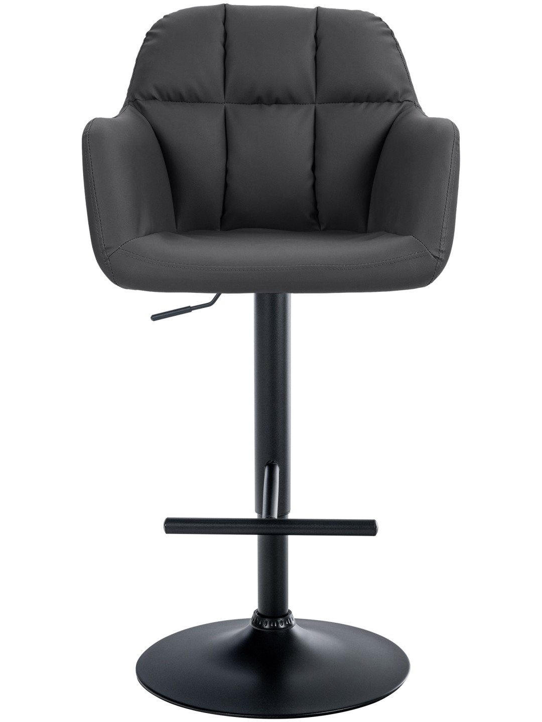Banqueta alta Natoma couro sintético, preto