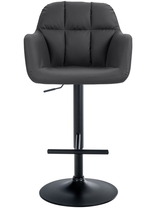 Banqueta alta Natoma couro sintético, preto