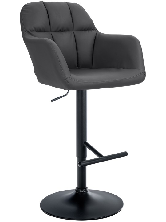 Banqueta alta Natoma couro sintético, preto