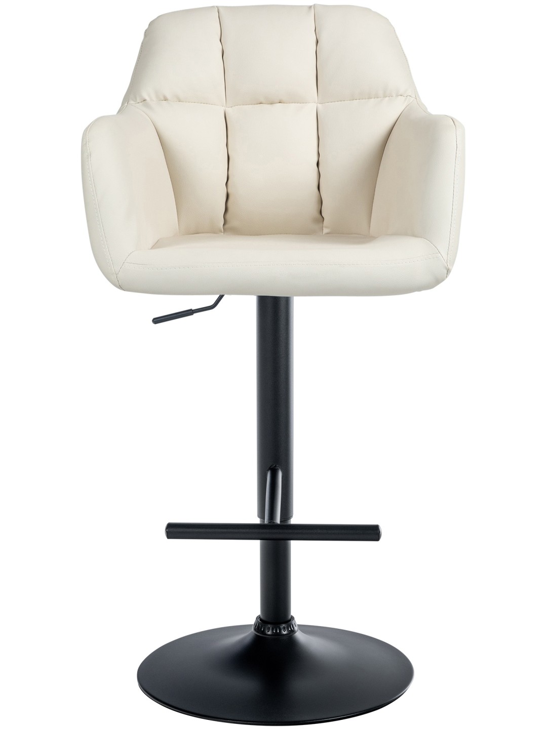 Banqueta alta Natoma couro sintético, creme