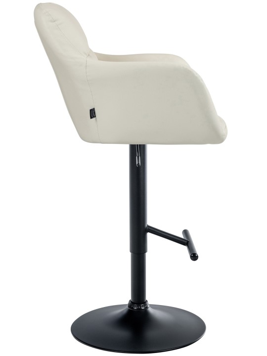 Banqueta alta Natoma couro sintético, creme