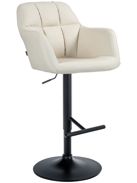 Banqueta alta Natoma couro sintético, creme