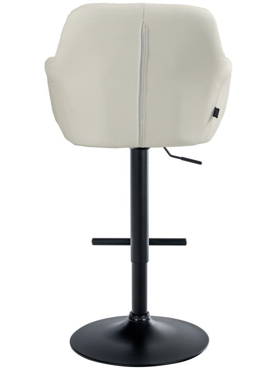 Banqueta alta Natoma couro sintético, creme