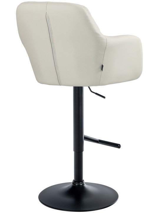 Banqueta alta Natoma couro sintético, creme