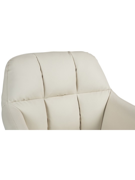 Banqueta alta Natoma couro sintético, creme