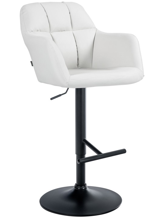 Banqueta alta Natoma couro sintético, branco