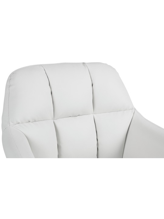 Banqueta alta Natoma couro sintético, branco