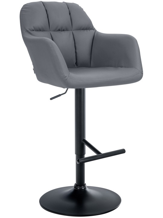 Banqueta alta Natoma couro sintético, cinza