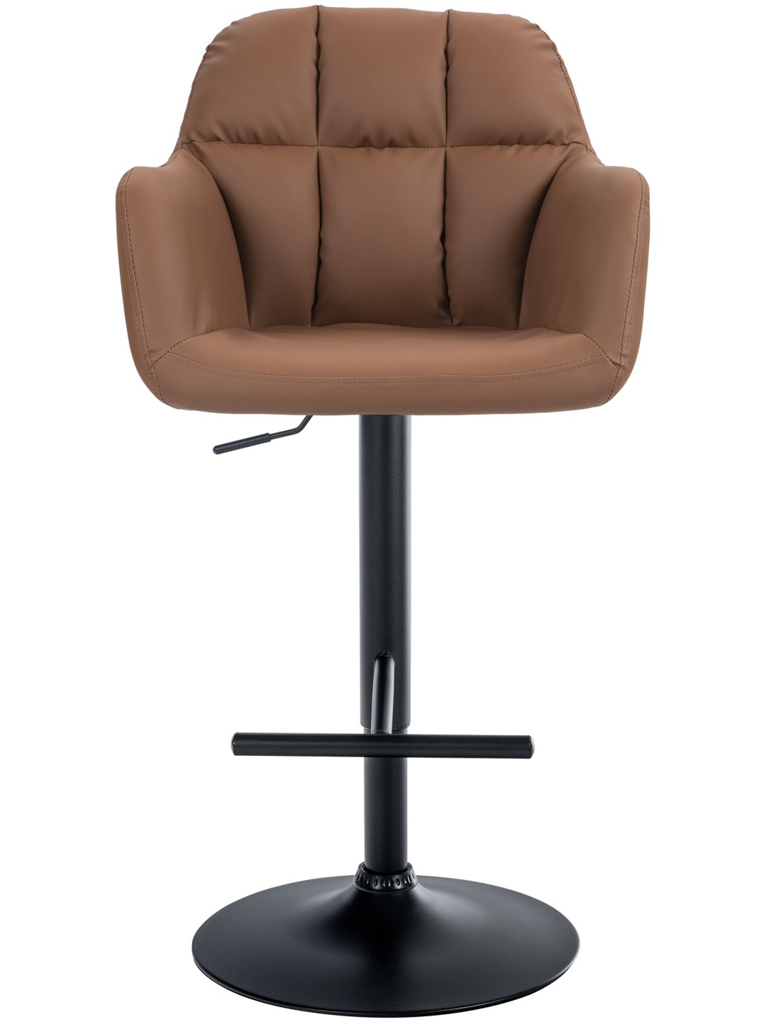 Banqueta alta Natoma couro sintético, castanho claro