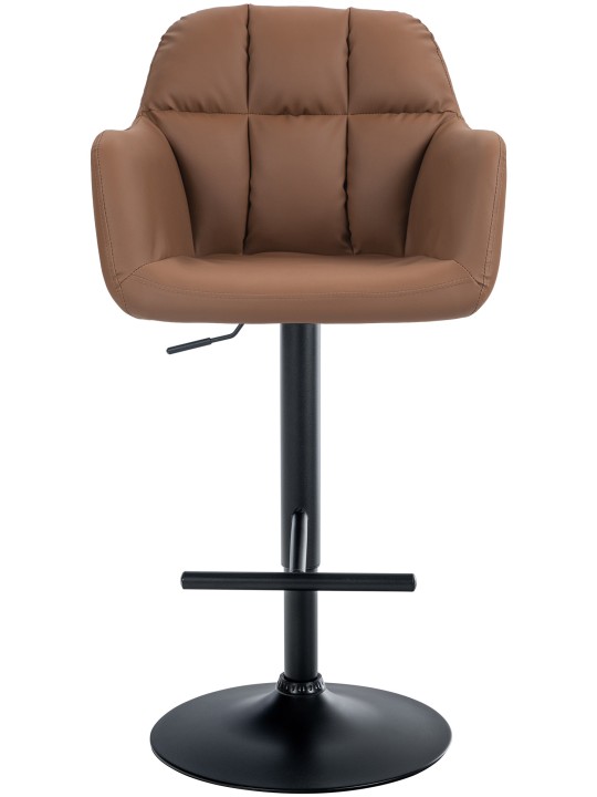 Banqueta alta Natoma couro sintético, castanho claro