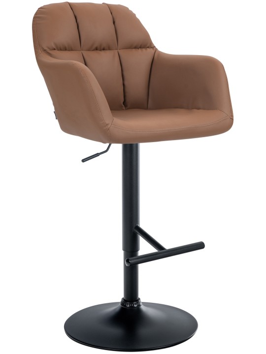 Banqueta alta Natoma couro sintético, castanho claro
