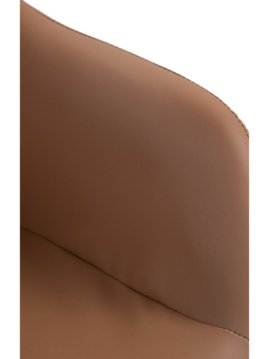 Banqueta alta Natoma couro sintético, castanho claro