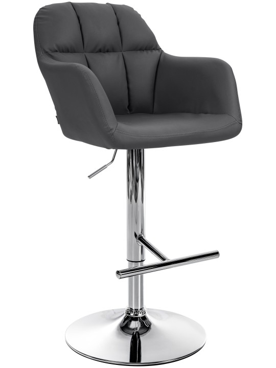Banqueta alta Natoma couro sintético cromado, preto